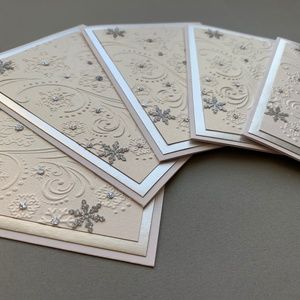 5 handmade Christmas holiday cards, simple elegant